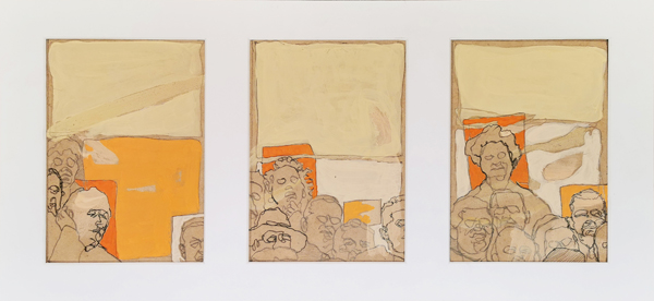 regardeurs IV - 53x26 - tempera